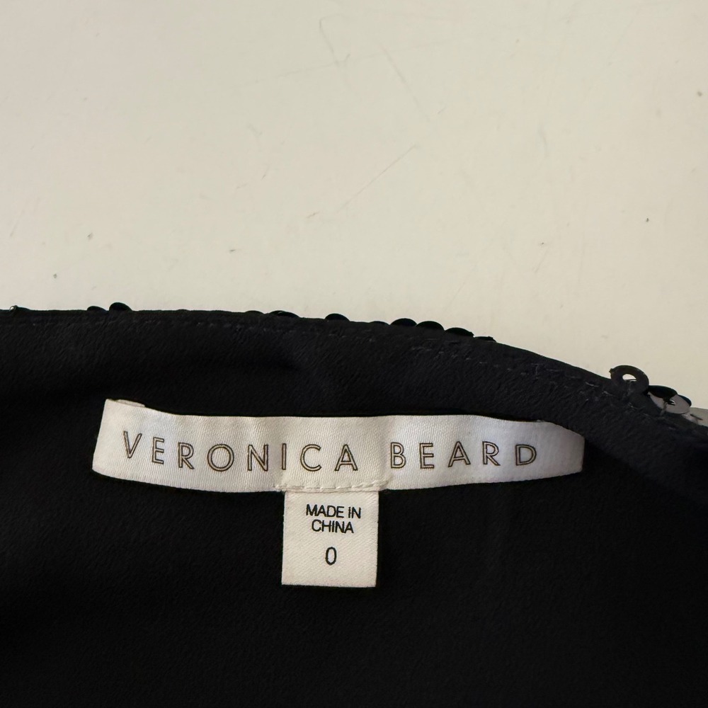 Veronica Beard Sequin Ruched Front Zip Mini Skirt Black Copper Silver Size 0 - Picture 4 of 8
